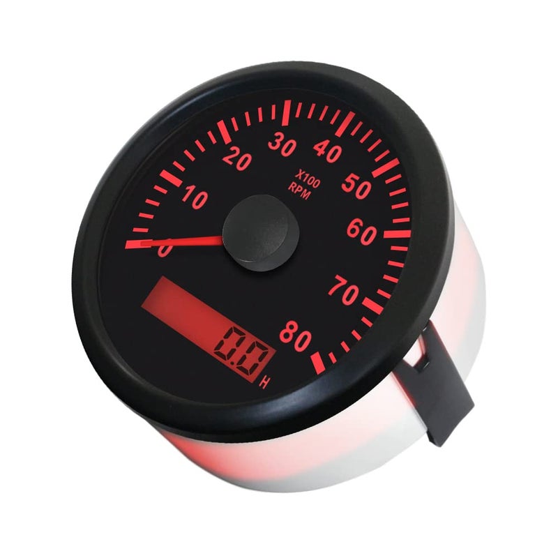 ELING Tachometer RPM Gauge with Hour Meter for Car Truck Boat Yacht 0-8000RPM 85mm with Backlight - Image 3